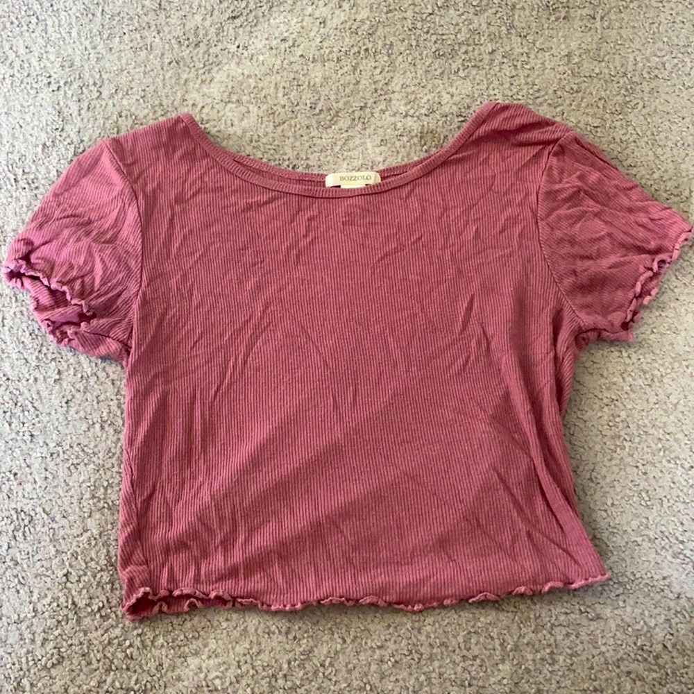 pink crop top